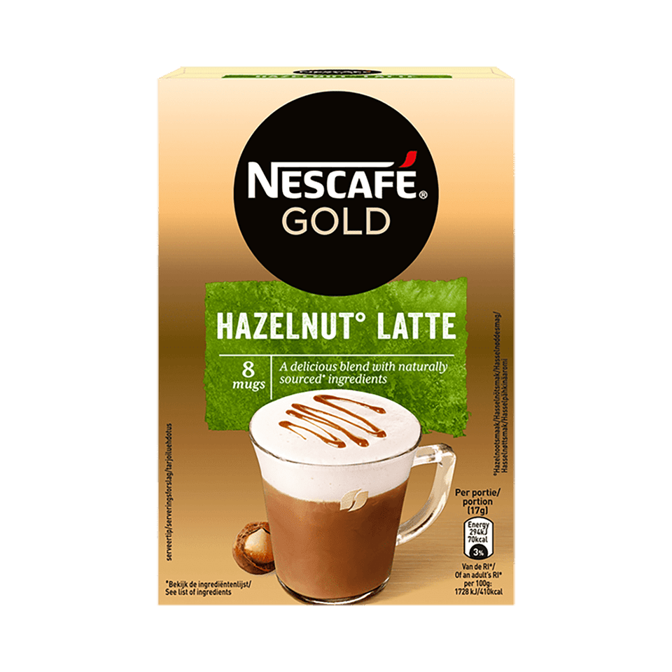 NESCAFÉ GOLD Hazelnoot Latte oploskoffie Vegan NESCAFÉ